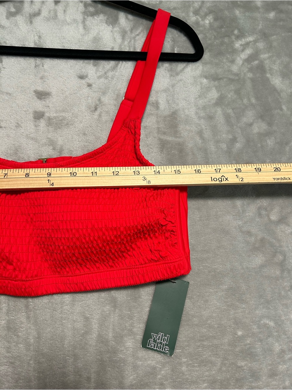 Wild Fable Smocked Bikini Top Women’s 1X Red - Picture 6 of 8
